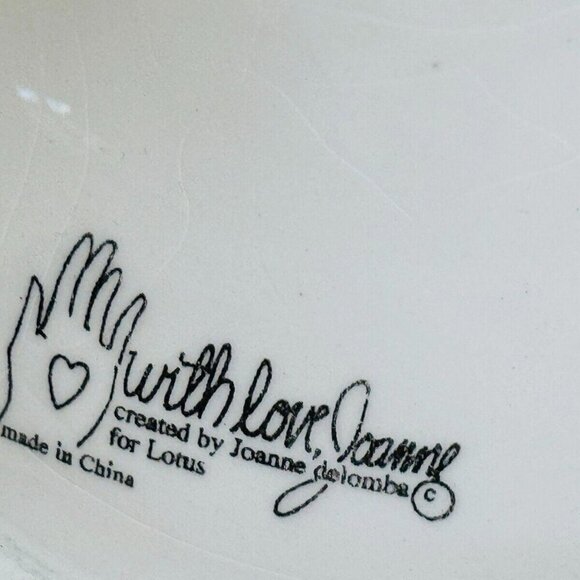 Set of 2 Bowls on Pedestal  With Love By Joanne Delomba For Lotus Purple Coffee - Picture 7 of 7